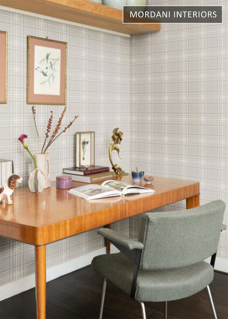  Beige Checked German Wallpaper